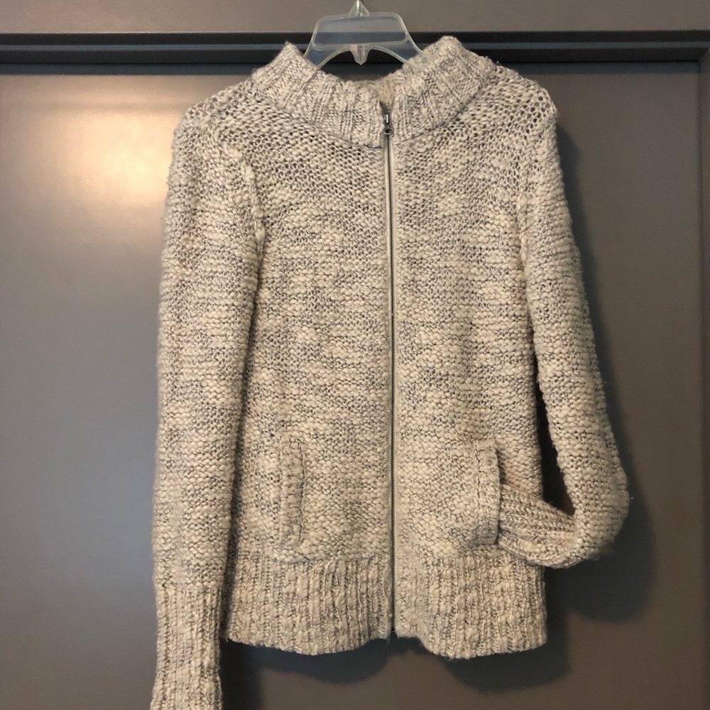 Loft wool blend sweater zip-up jacket